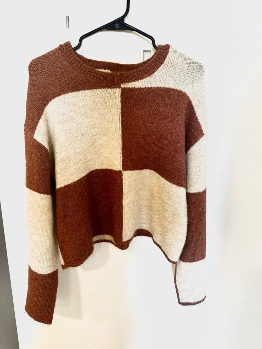 Z Supply Brown & Cream Blocked Crewneck Sweater